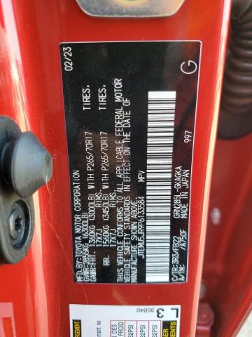 JTEMU5JR9P6133584 - 2023 TOYOTA 4RUNNER SE RED photo 14