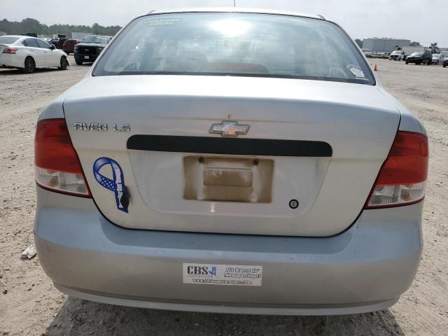 KL1TD56666B535297 - 2006 CHEVROLET AVEO BASE SILVER photo 6