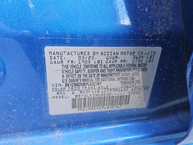 3N1CN8DV6PL832767 - 2023 NISSAN VERSA S 蓝色 照片 12