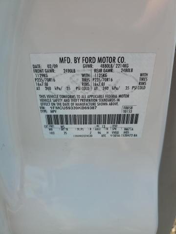 1FMCU59339KB69387 - 2009 FORD ESCAPE HYBRID WHITE photo 13