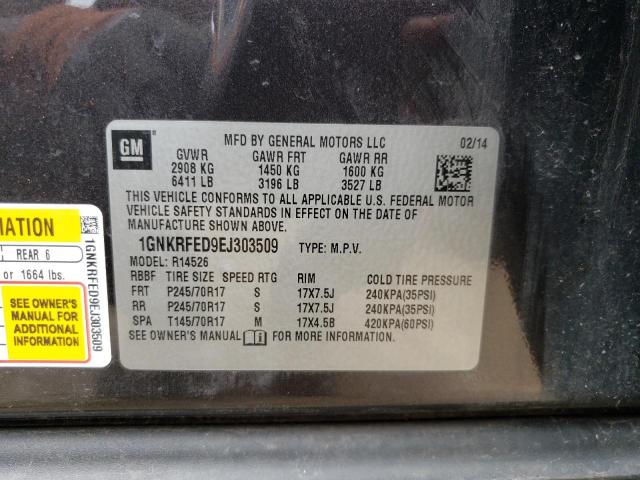 1GNKRFED9EJ303509 - 2014 CHEVROLET TRAVERSE LS GRAY photo 13