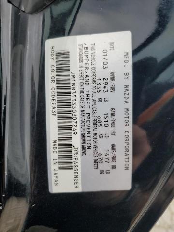JM1NB353330307249 - 2003 MAZDA MX-5 MIATA BASE BLACK photo 12