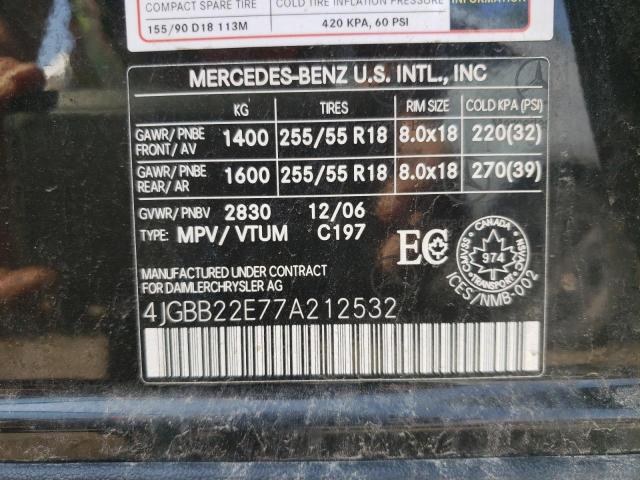 4JGBB22E77A212532 - 2007 MERCEDES-BENZ ML 320 CDI BLACK photo 13