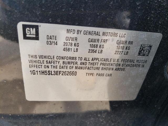 1G11H5SL3EF262660 - 2014 CHEVROLET MALIBU LTZ 黑色 照片 12