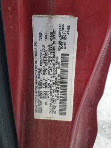5TESM92N83Z253758 - 2003 TOYOTA TACOMA XTRACAB PRERUNNER 红色 照片 12