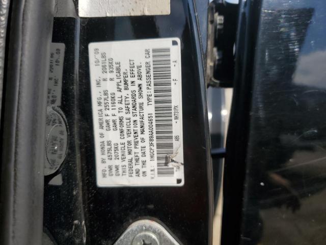 1HGCP3F89AA004651 - 2010 HONDA ACCORD EXL BLACK photo 12
