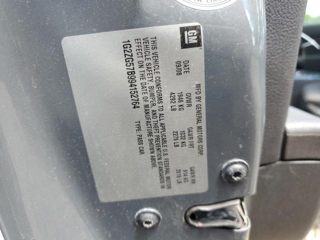 1G2ZG57B994152764 - 2009 PONTIAC G6 GRAY photo 12