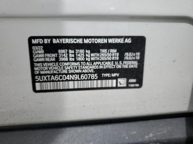 5UXTA6C04N9L60785 - 2022 BMW X5 XDRIVE45E WHITE photo 14