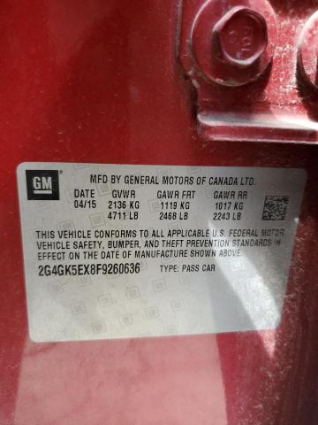 2G4GK5EX8F9260636 - 2015 BUICK REGAL 勃艮第红 照片 13