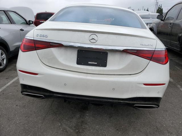 W1K6G7GB7PA219795 - 2023 MERCEDES-BENZ S 580 4MATIC WHITE photo 6