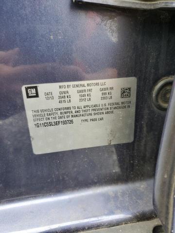 1G11C5SL3EF193726 - 2014 CHEVROLET MALIBU 1LT BLUE photo 12
