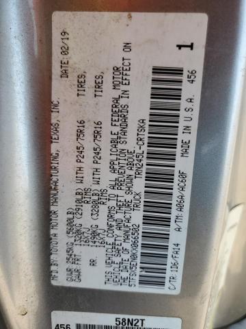 5TFSX5EN0KX066502 - 2019 TOYOTA TACOMA ACCESS CAB ვერცხლისფერი ფოტო 12