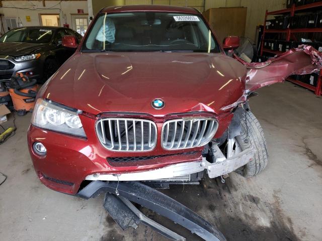 5UXWX9C51E0D37738 - 2014 BMW X3 XDRIVE28I RED photo 5