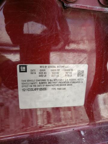 1G11C5SL4FF105056 - 2015 CHEVROLET MALIBU 1LT MAROON photo 12
