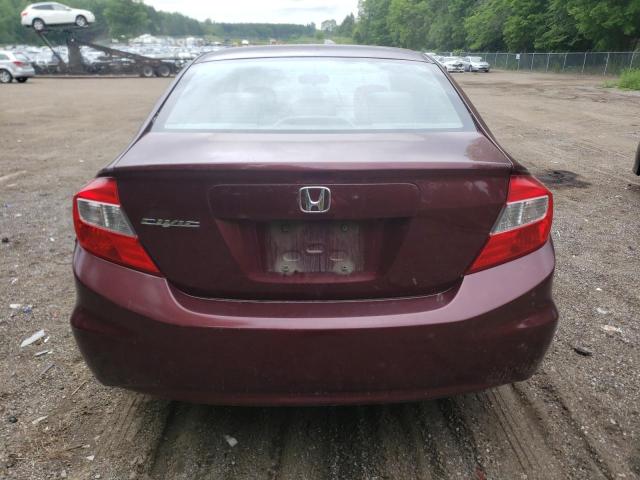 2HGFB2F42CH011755 - 2012 HONDA CIVIC LX BURGUNDY photo 6