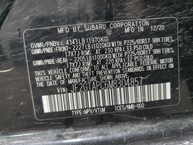 JF2GTAPC6M8304857 - 2021 SUBARU CROSSTREK PREMIUM BLACK photo 13