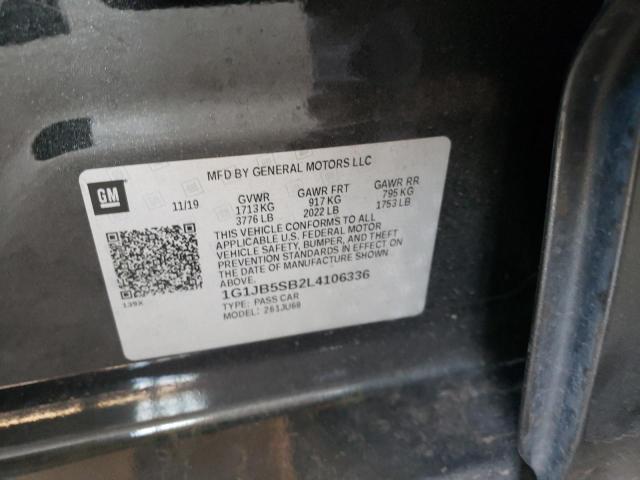 1G1JB5SB2L4106336 - 2020 CHEVROLET SONIC LS BLACK photo 12