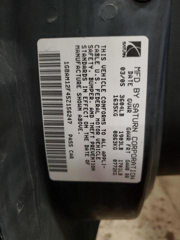 1G8AM12F45Z156247 - 2005 SATURN ION LEVEL 2 蓝色 照片 12