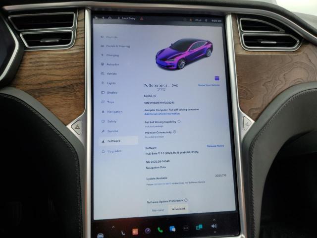 5YJSA1E11HF203246 - 2017 TESLA MODEL S Մոխրագույն լուսանկար 9