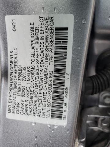 19XFC2F8XME201962 - 2021 HONDA CIVIC SPORT 银色 照片 13