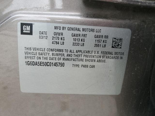 1G6DA5E50C0145790 - 2012 CADILLAC CTS GRAY photo 12