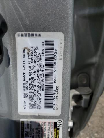 1NXBR32E34Z303647 - 2004 TOYOTA COROLLA CE SILVER photo 12