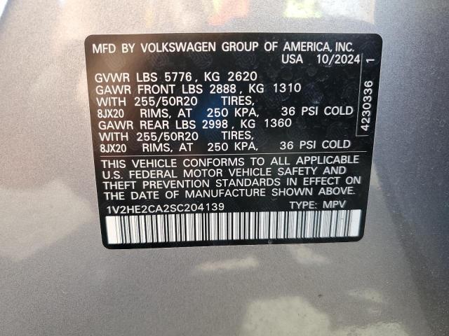 1V2HE2CA2SC204139 - 2025 VOLKSWAGEN ATLAS CROS SE SILVER photo 14