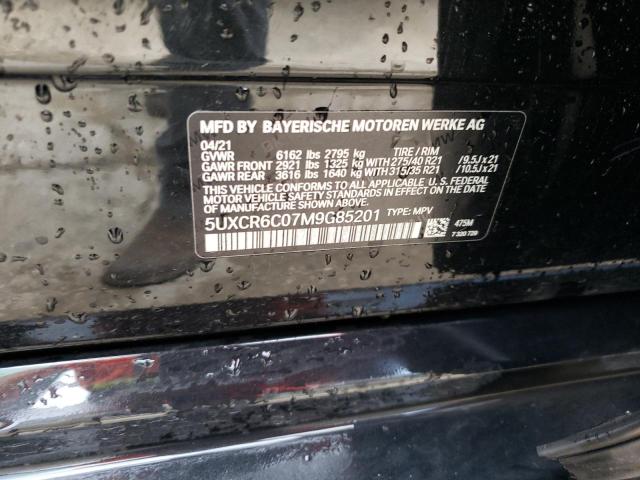 5UXCR6C07M9G85201 - 2021 BMW X5 XDRIVE40I BLACK photo 12