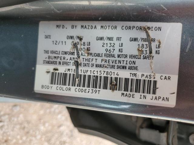 JM1BL1UF1C1578014 - 2012 MAZDA 3 I GRAY photo 12