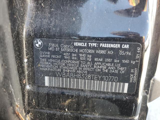 WBABH8328TEY10770 - 1996 BMW 318 IC AUTOMATIC BLACK photo 13