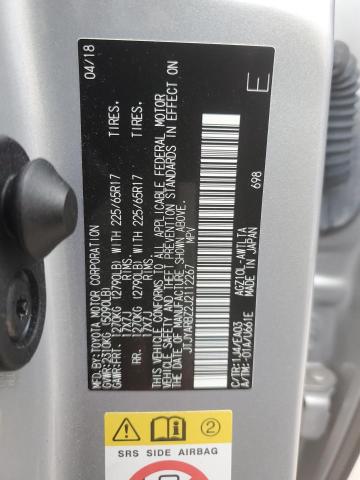 JTJYARBZ2J2112267 - 2018 LEXUS NX 300 BASE ვერცხლისფერი ფოტო 12