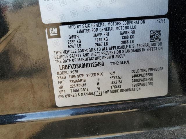 LRBFXDSA0HD125490 - 2017 BUICK ENVISION ESSENCE أسود صورة 12