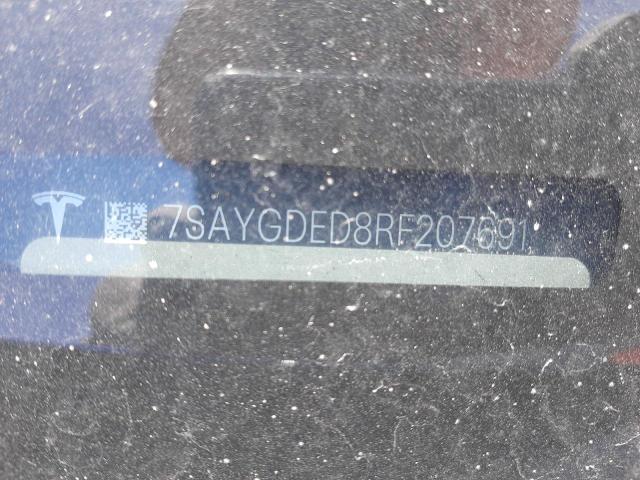 7SAYGDED8RF207691 - 2024 TESLA MODEL Y BLUE photo 12