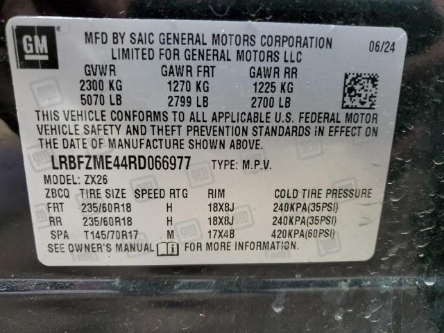 LRBFZME44RD066977 - 2024 BUICK ENVISION PREFERRED შავი ფოტო 13