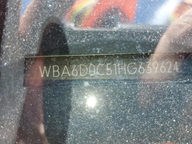 WBA6D0C51HG639624 - 2017 BMW 640 I GRAN COUPE GRAY photo 10