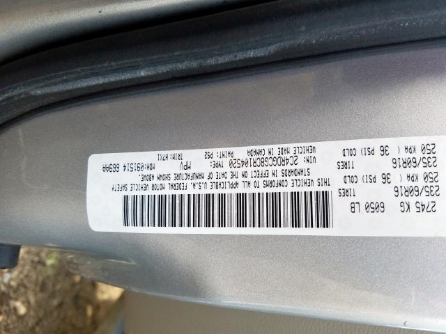 2C4RDGCG8CR104520 - 2012 DODGE GRAND CARAVAN SXT  photo 10