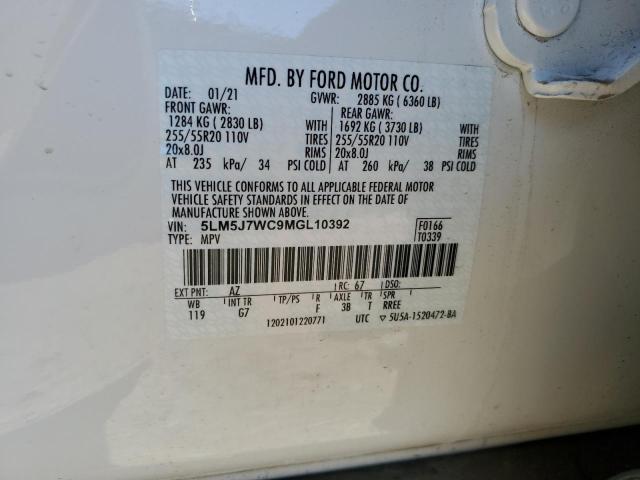 5LM5J7WC9MGL10392 - 2021 LINCOLN AVIATOR RESERVE Biały zdjęcie 13