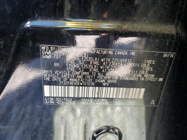 2T3ZFREV0EW101038 - 2014 TOYOTA RAV4 LE BLACK photo 13