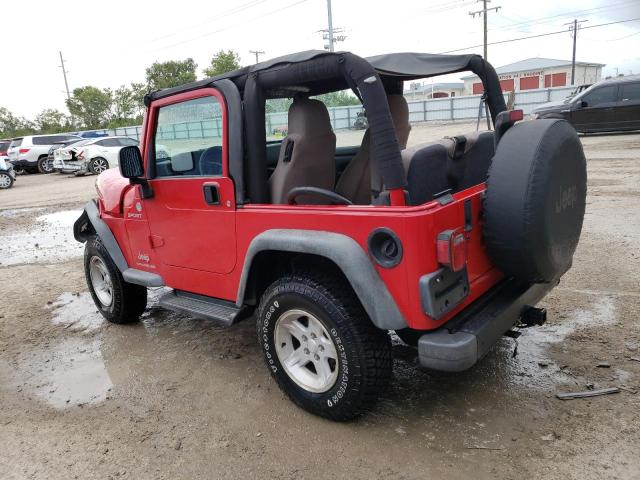 1J4FA49S25P360785 - 2005 JEEP WRANGLER / SPORT RED photo 2