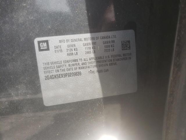 2G4GK5EX9F9209839 - 2015 BUICK REGAL 灰色 照片 13