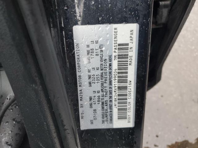 JM1BK34MX91199034 - 2009 MAZDA SPEED 3 BLACK photo 13