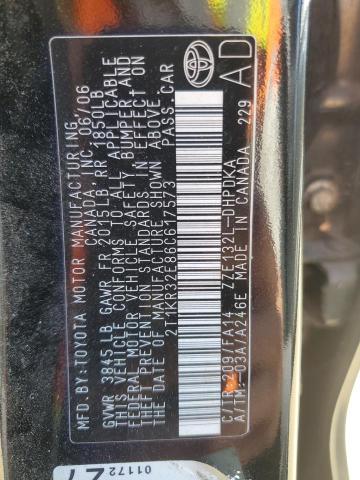 2T1KR32E86C617573 - 2006 TOYOTA COROLLA MA XR BLACK photo 12