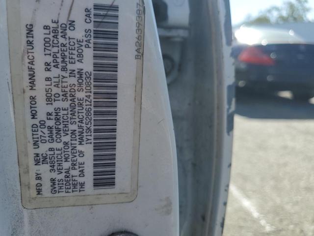 1Y1SK52861Z410832 - 2001 CHEVROLET GEO PRIZM BASE WHITE photo 12