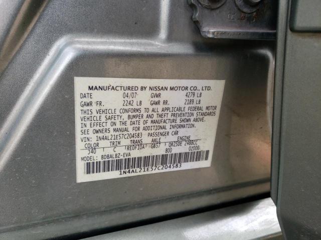 1N4AL21E57C204583 - 2007 NISSAN ALTIMA 2.5 GREEN photo 12