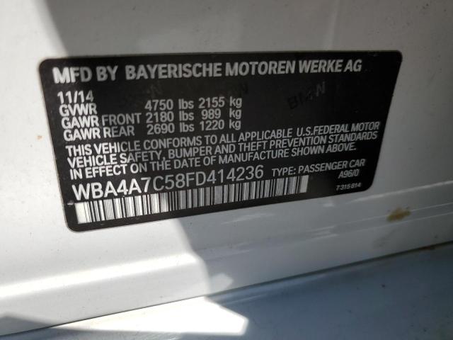 WBA4A7C58FD414236 - 2015 BMW 428 XI GRAN COUPE WHITE photo 13
