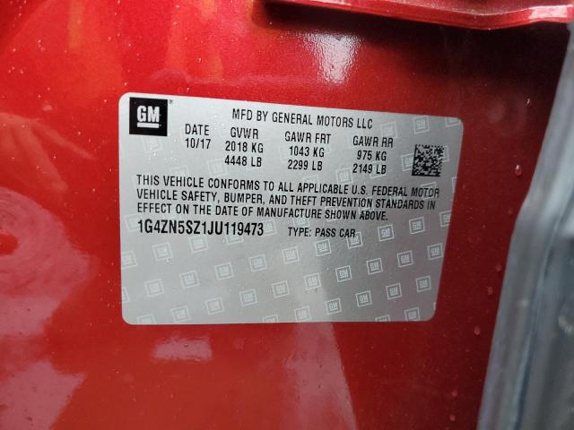 1G4ZN5SZ1JU119473 - 2018 BUICK LACROSSE PREFERRED BURGUNDY photo 12