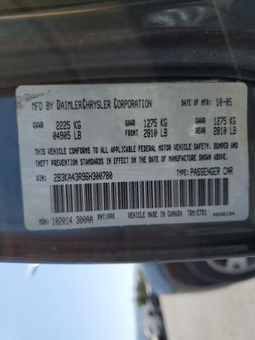 2B3KA43R96H300780 - 2006 DODGE CHARGER SE GRAY photo 12