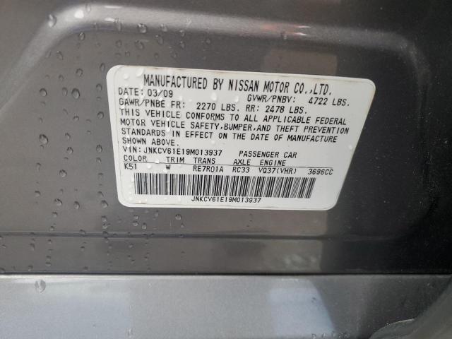 JNKCV61E19M013937 - 2009 INFINITI G37 BASE SILVER photo 12