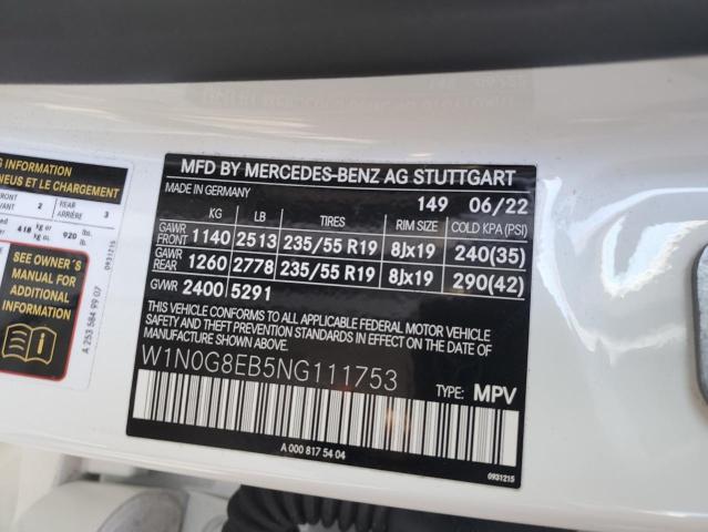 W1N0G8EB5NG111753 - 2022 MERCEDES-BENZ GLC 300 4MATIC WHITE photo 13