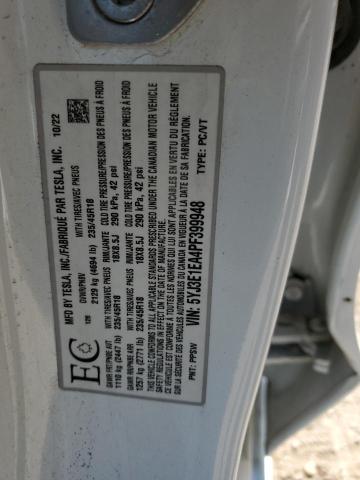 5YJ3E1EA4PF399948 - 2023 TESLA MODEL 3 WHITE photo 12